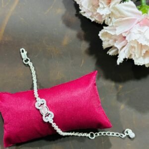 Luxury Silver Pink Stone Bracelet