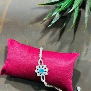 Floral Elegance Blue Stone Bracelet