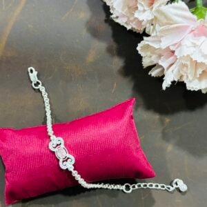 Luxury Silver Pink Stone Bracelet