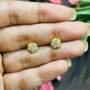 Radiant Gold Stone Earrings