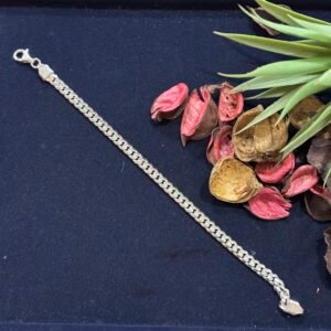 Raw Silver Edge Bracelet Men