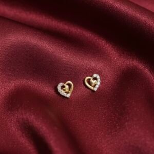Infinity Heart Sparkle Gold Earrings